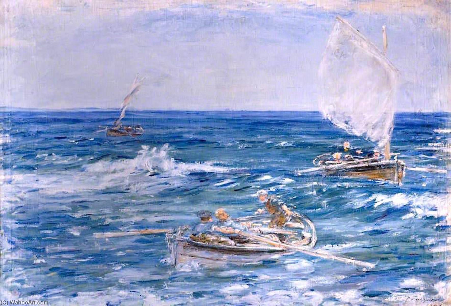 Wikioo.org - The Encyclopedia of Fine Arts - Painting, Artwork by William Mctaggart - Lobster Fishers, Machrihanish Bay