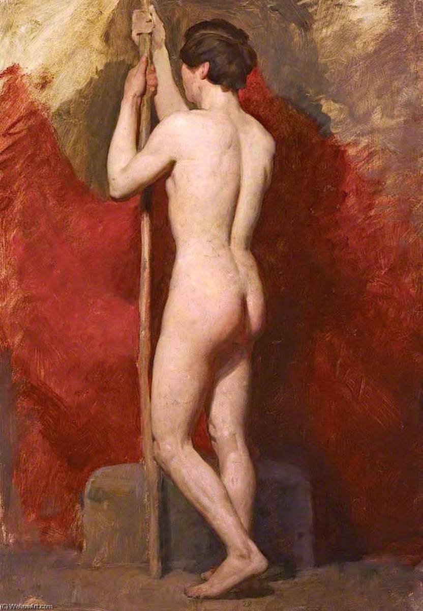 WikiOO.org - Encyclopedia of Fine Arts - Lukisan, Artwork William Mctaggart - Life Study of a Standing Nude Male Model