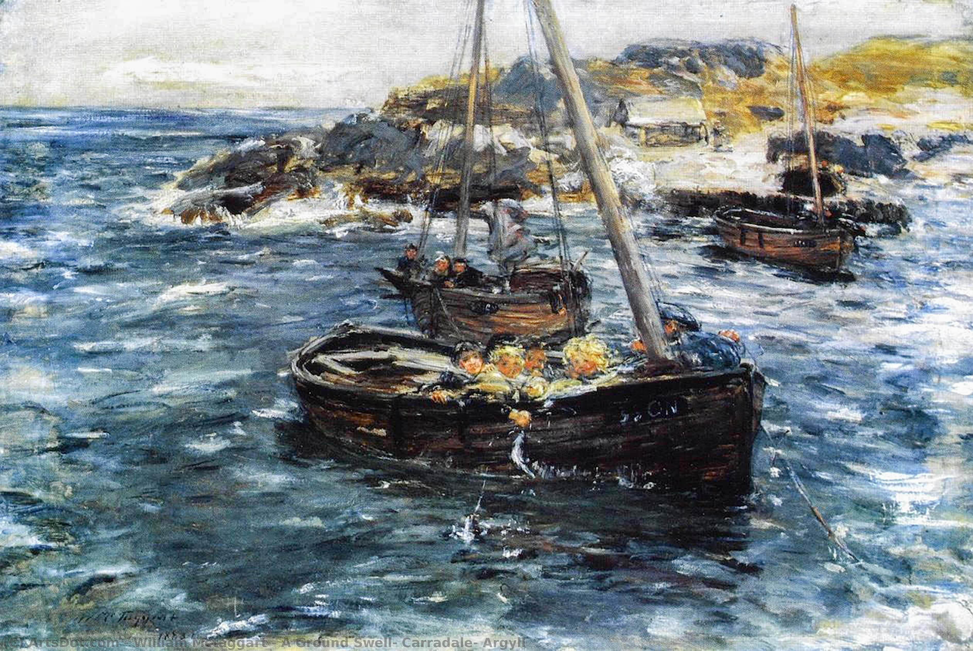 Wikioo.org - The Encyclopedia of Fine Arts - Painting, Artwork by William Mctaggart - A Ground Swell, Carradale, Argyll