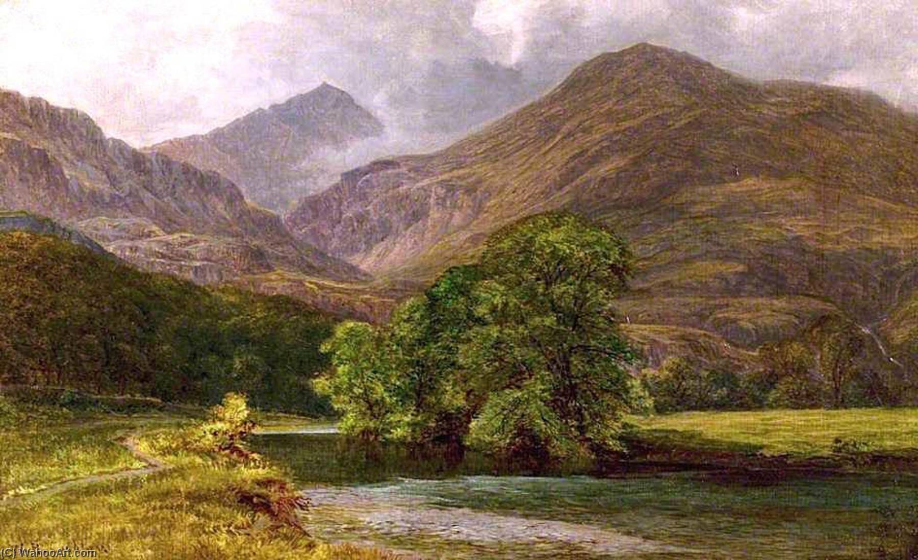 Wikioo.org - The Encyclopedia of Fine Arts - Painting, Artwork by William Harold Cubley - In the Vale of Gwynant