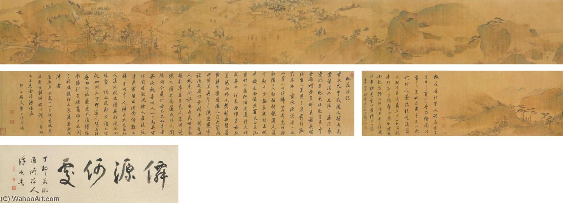 Wikioo.org - The Encyclopedia of Fine Arts - Painting, Artwork by Zha Shibiao - PEACH BLOSSOM SPRING RECORD OF THE PEACH BLOSSOM SPRING IN RUNNING SCRIPT