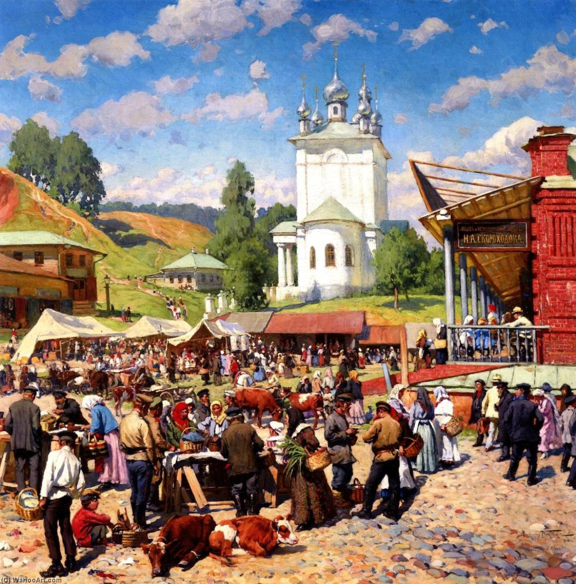 Wikioo.org - The Encyclopedia of Fine Arts - Painting, Artwork by Alexander Vladimirovich Makovsky - Market Day in Plyos