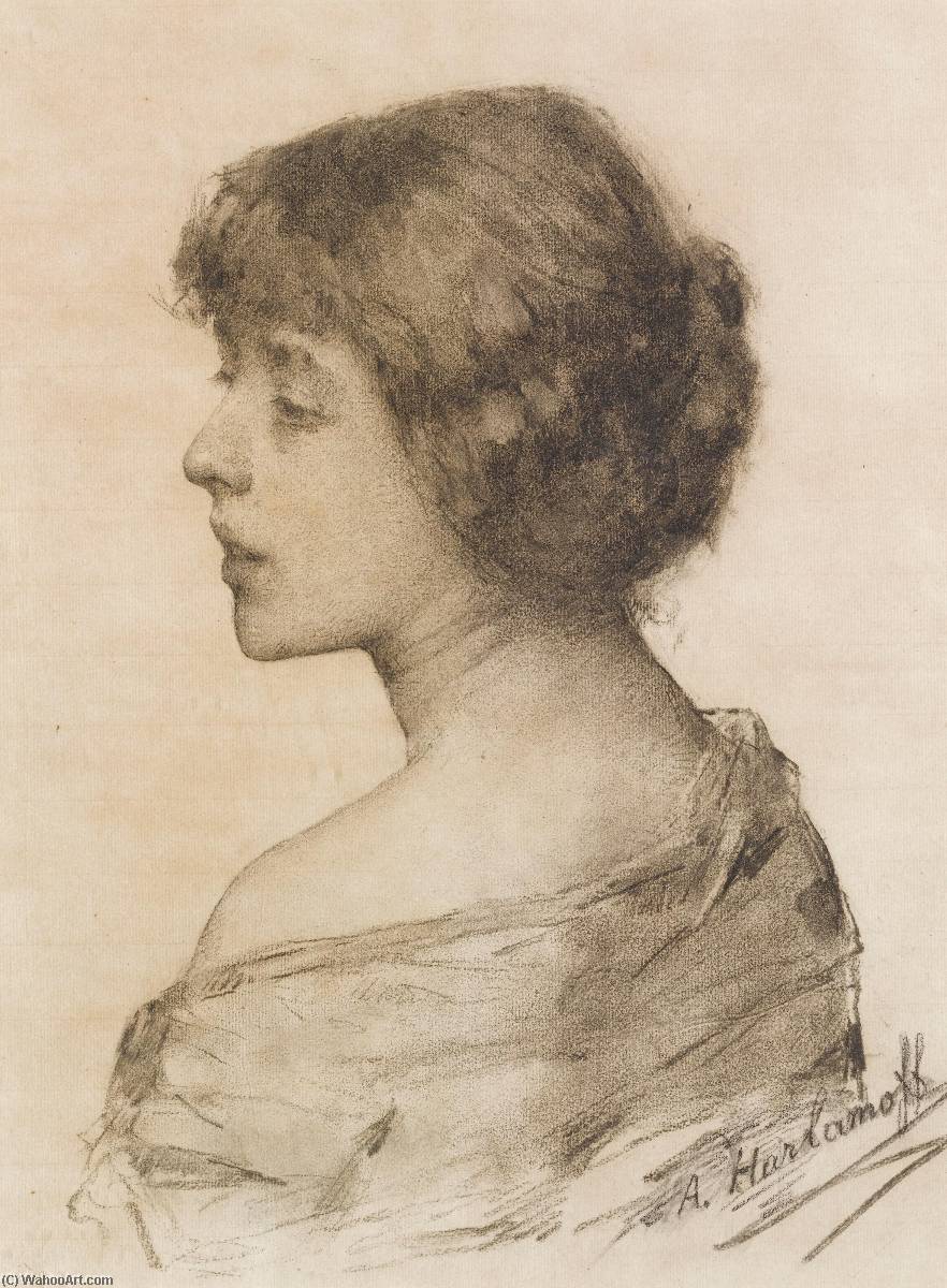 Wikioo.org - The Encyclopedia of Fine Arts - Painting, Artwork by Alexei Alexeievich Harlamoff - Portrait of a Lady