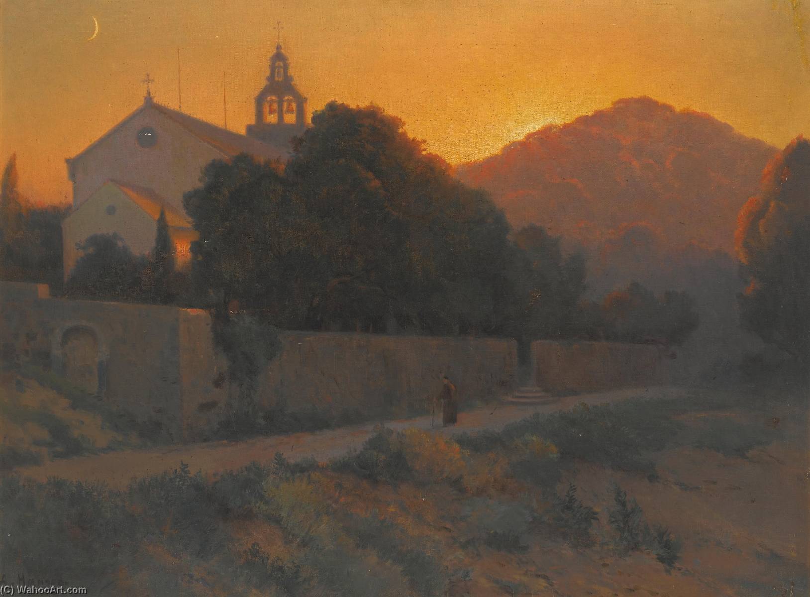 Wikioo.org - The Encyclopedia of Fine Arts - Painting, Artwork by Alexei Vasilievich Hanzen - Church in Dubrovnik