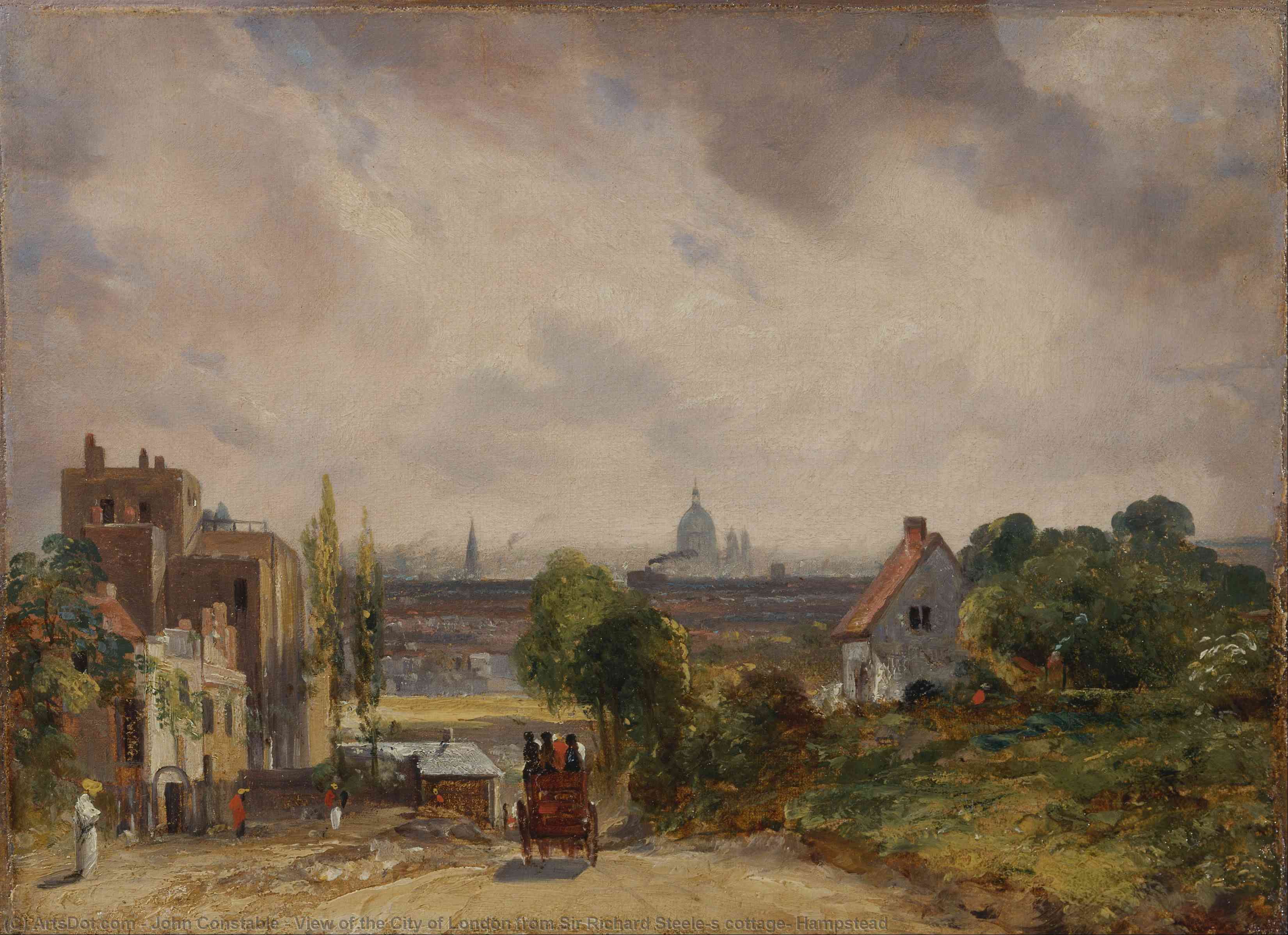 WikiOO.org - אנציקלופדיה לאמנויות יפות - ציור, יצירות אמנות John Constable - View of the City of London from Sir Richard Steele's cottage, Hampstead