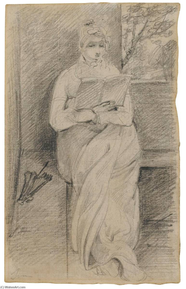 WikiOO.org - Encyclopedia of Fine Arts - Lukisan, Artwork John Constable - Study of Susanna Hobson reading a book