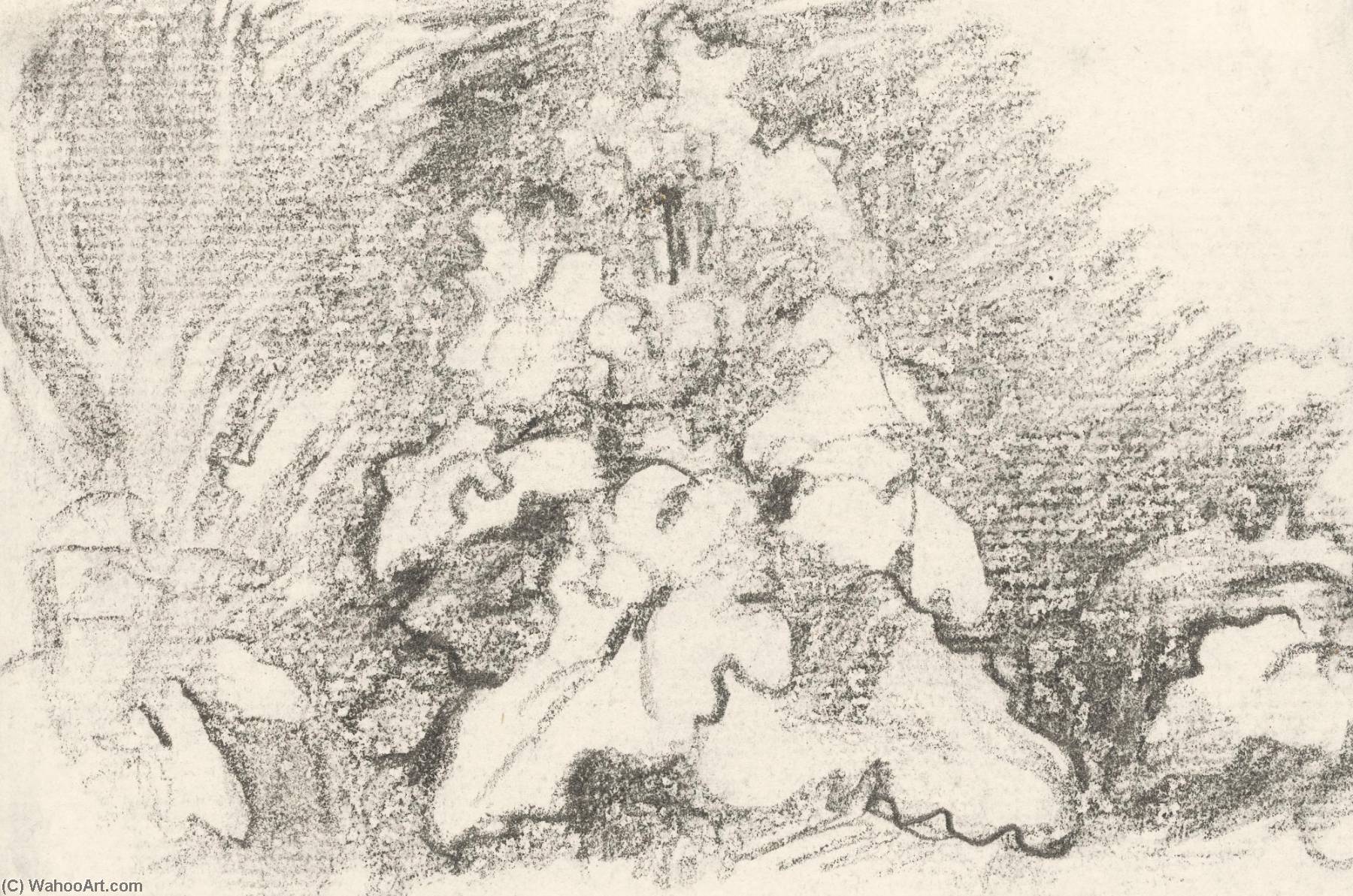 Wikioo.org – L'Enciclopedia delle Belle Arti - Pittura, Opere di John Constable - a studio di  Bardana  foglie