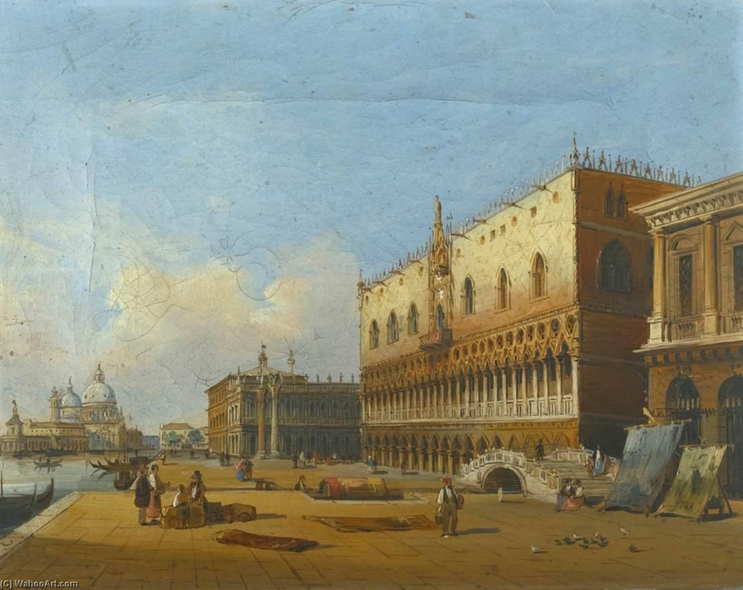 Wikioo.org - The Encyclopedia of Fine Arts - Painting, Artwork by Carlo Grubacs - View of the Doge's Palace, Venice