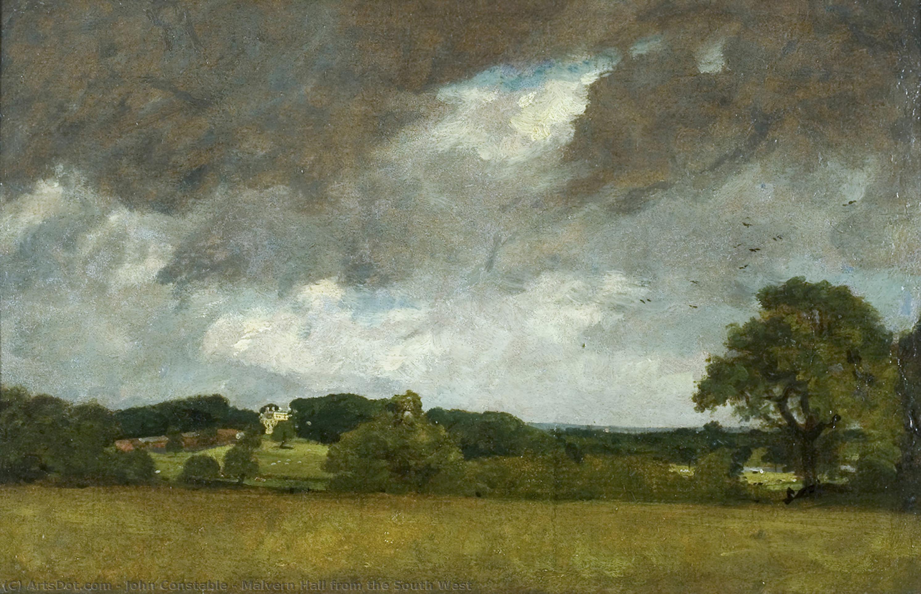 Wikioo.org - The Encyclopedia of Fine Arts - Painting, Artwork by John Constable - Malvern Hall from the South West