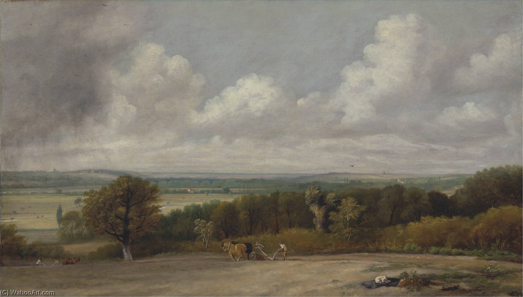 Wikioo.org - The Encyclopedia of Fine Arts - Painting, Artwork by John Constable - Ploughing Scene in Suffolk