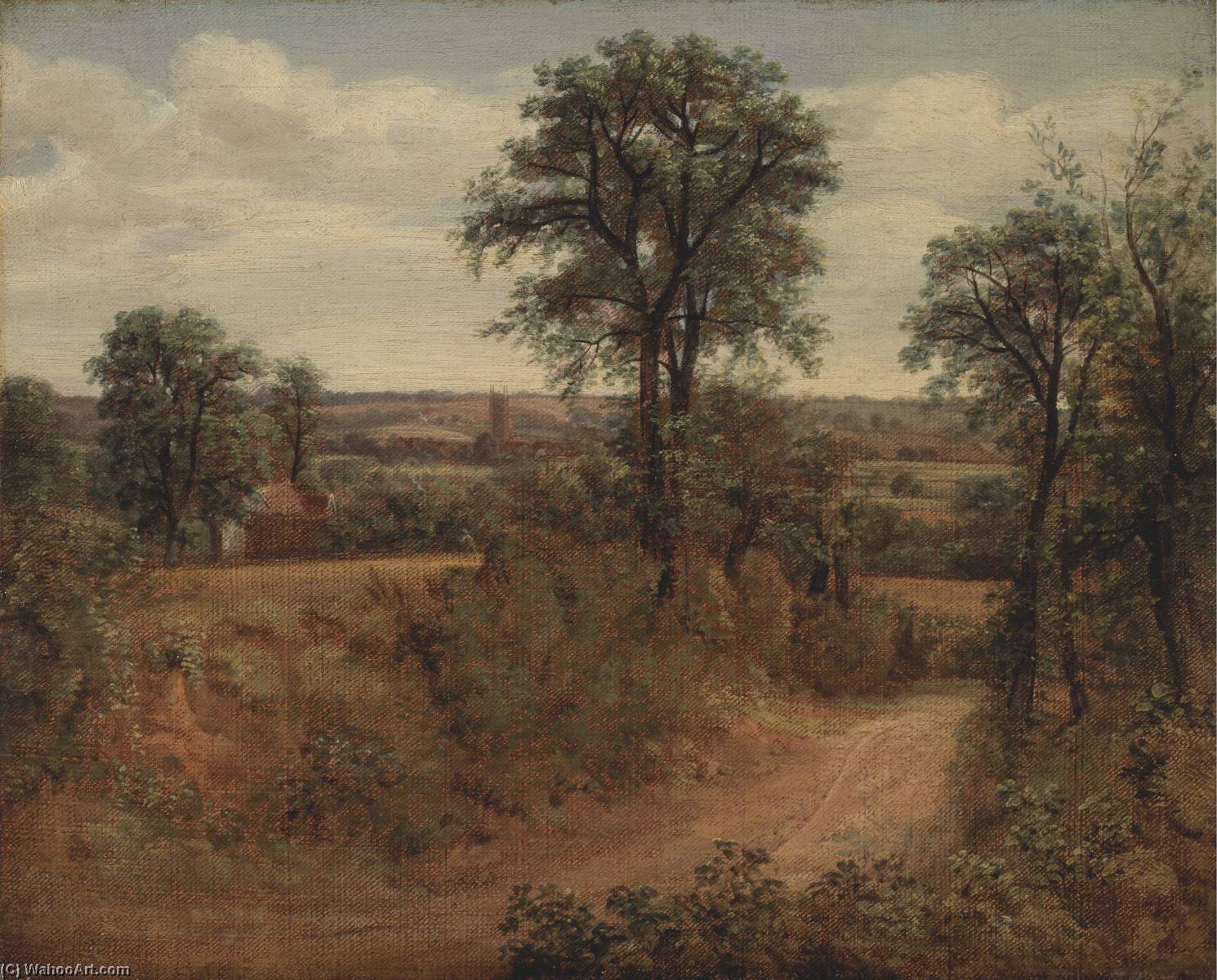WikiOO.org – 美術百科全書 - 繪畫，作品 John Constable - 车道 附近  戴德姆