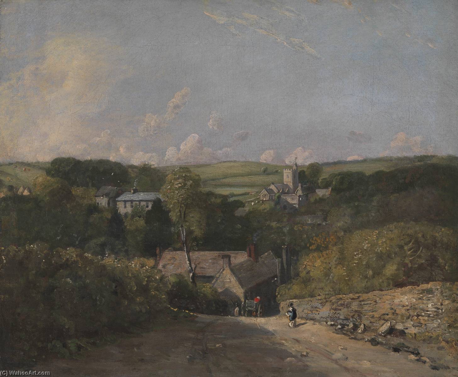 WikiOO.org – 美術百科全書 - 繪畫，作品 John Constable - Osmington 村庄