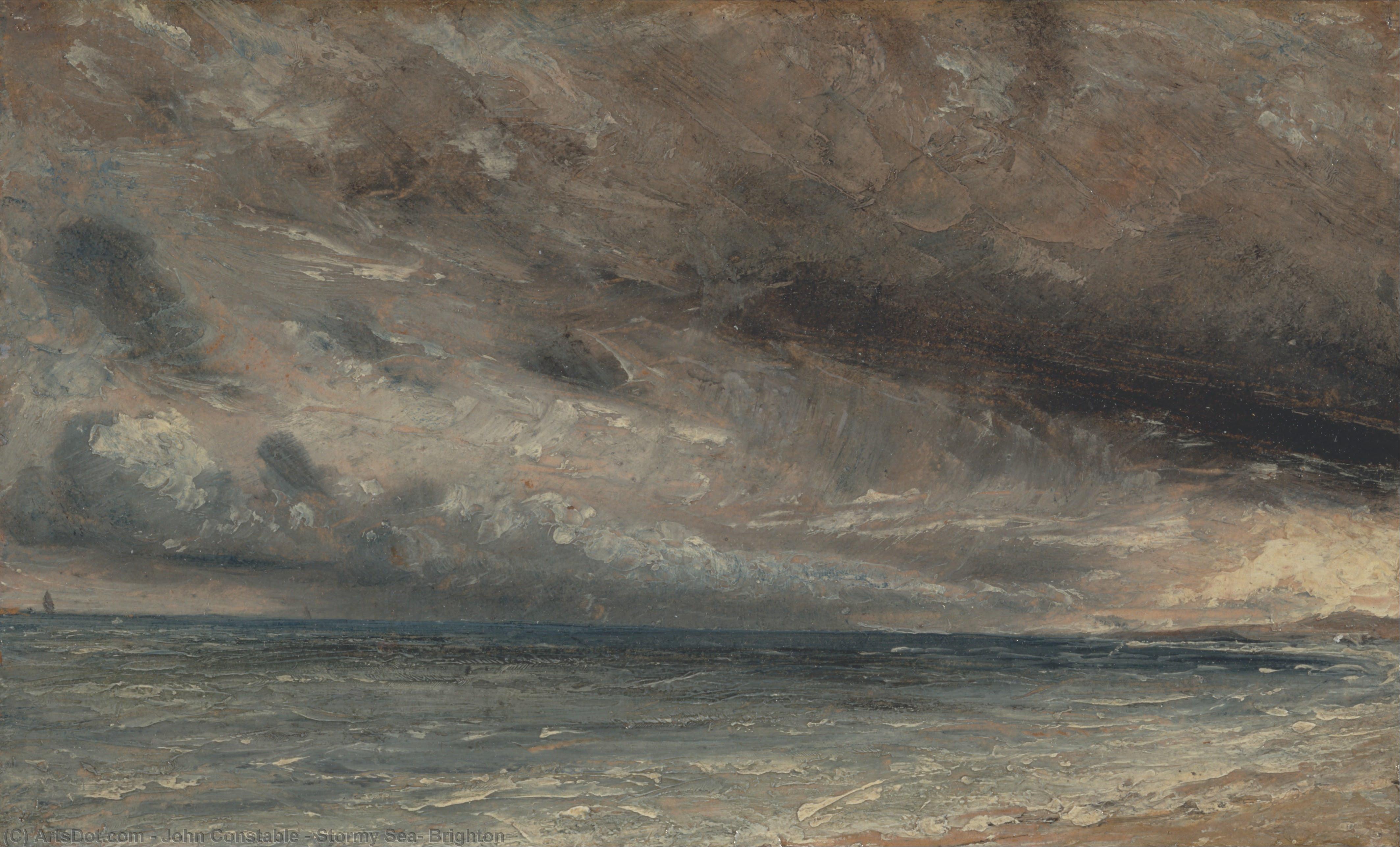 Wikioo.org - The Encyclopedia of Fine Arts - Painting, Artwork by John Constable - Stormy Sea, Brighton