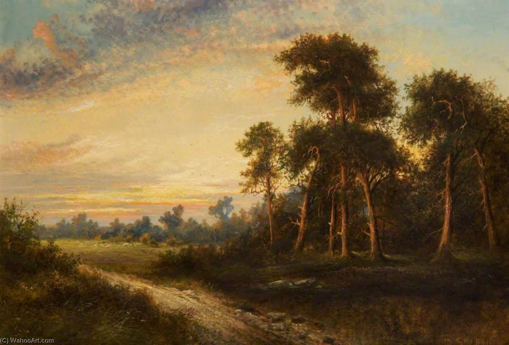 Wikioo.org - The Encyclopedia of Fine Arts - Painting, Artwork by Daniel Sherrin - Evening Landscape