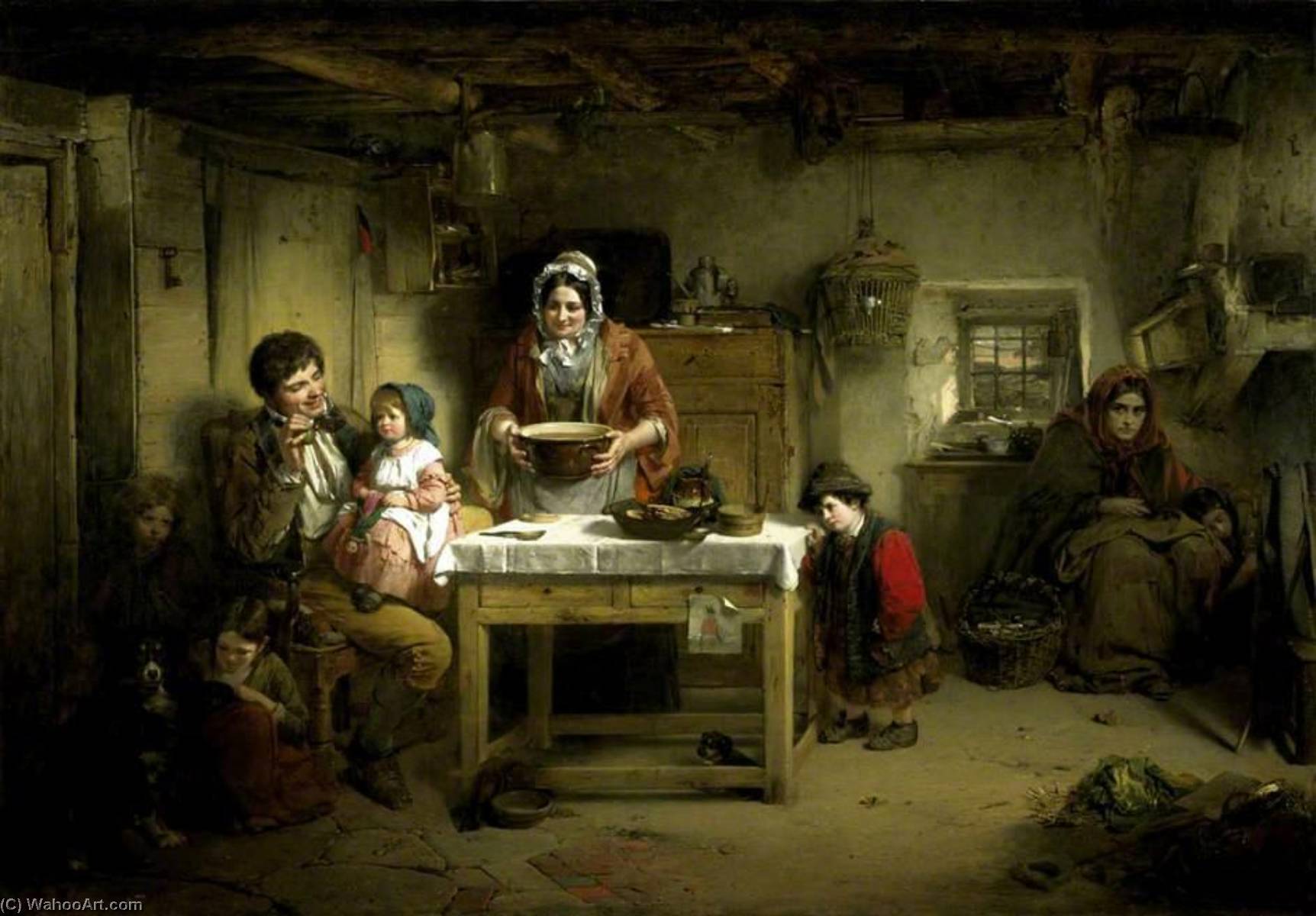 Wikioo.org - The Encyclopedia of Fine Arts - Painting, Artwork by Thomas Faed - Home and the Homeless