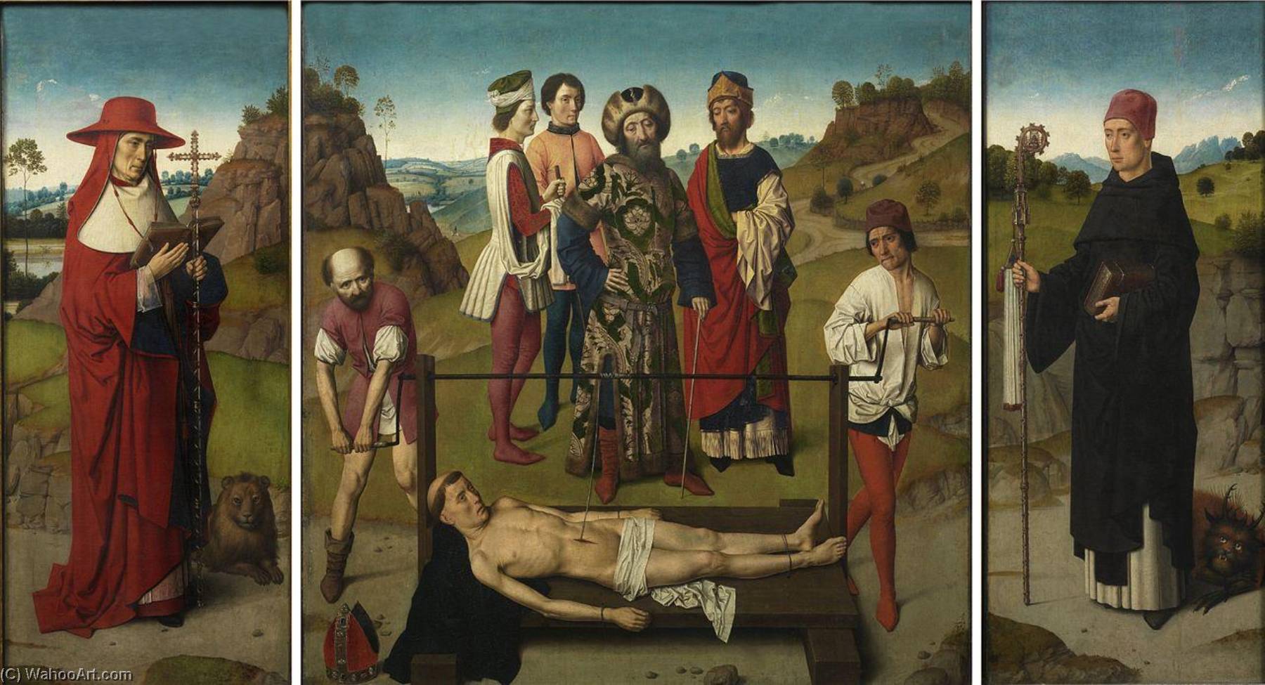 Wikioo.org - The Encyclopedia of Fine Arts - Painting, Artwork by Dierec Bouts - The Martyrdom of Saint Erasmus