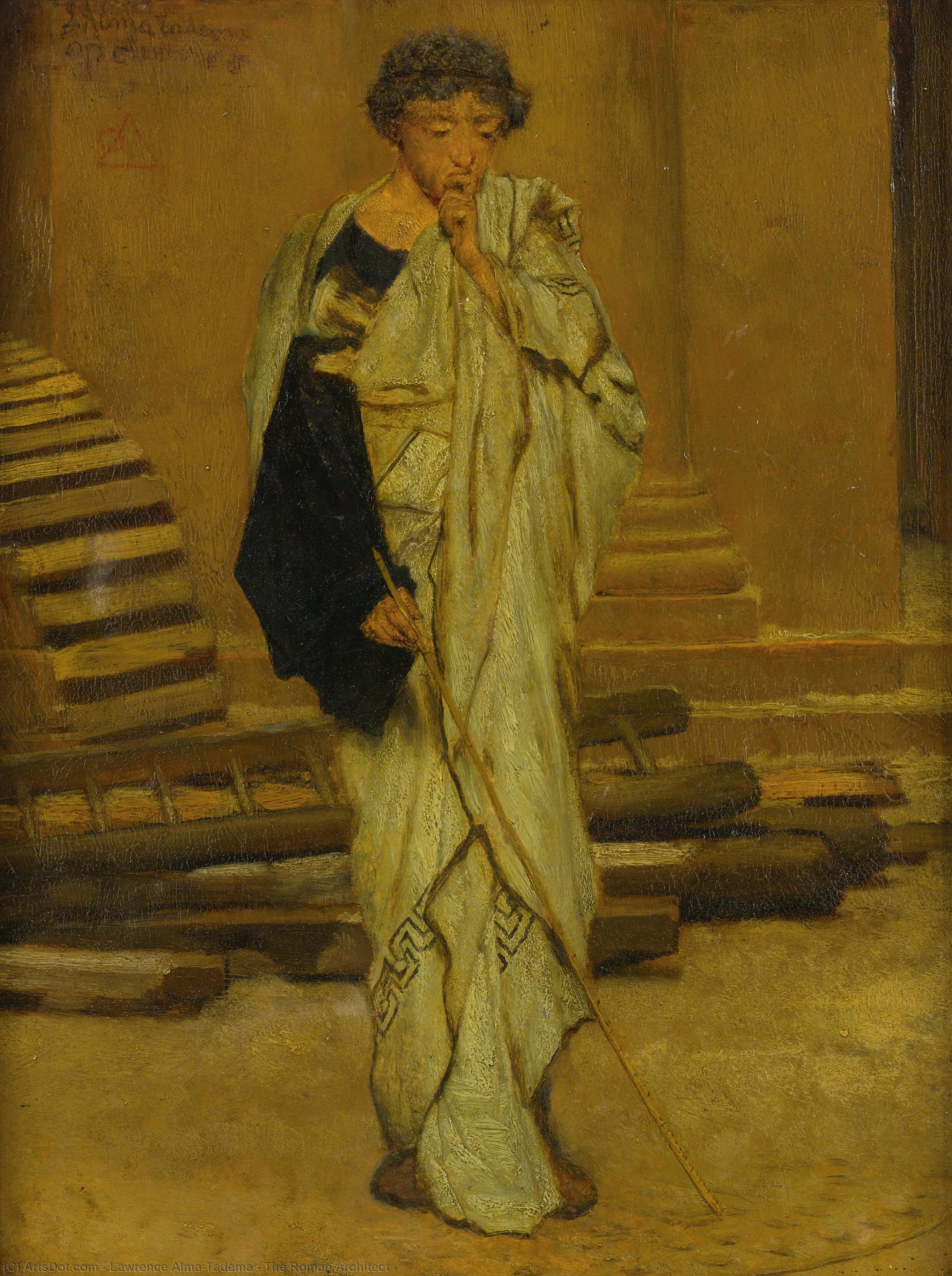 Wikioo.org - The Encyclopedia of Fine Arts - Painting, Artwork by Lawrence Alma-Tadema - The Roman Architect