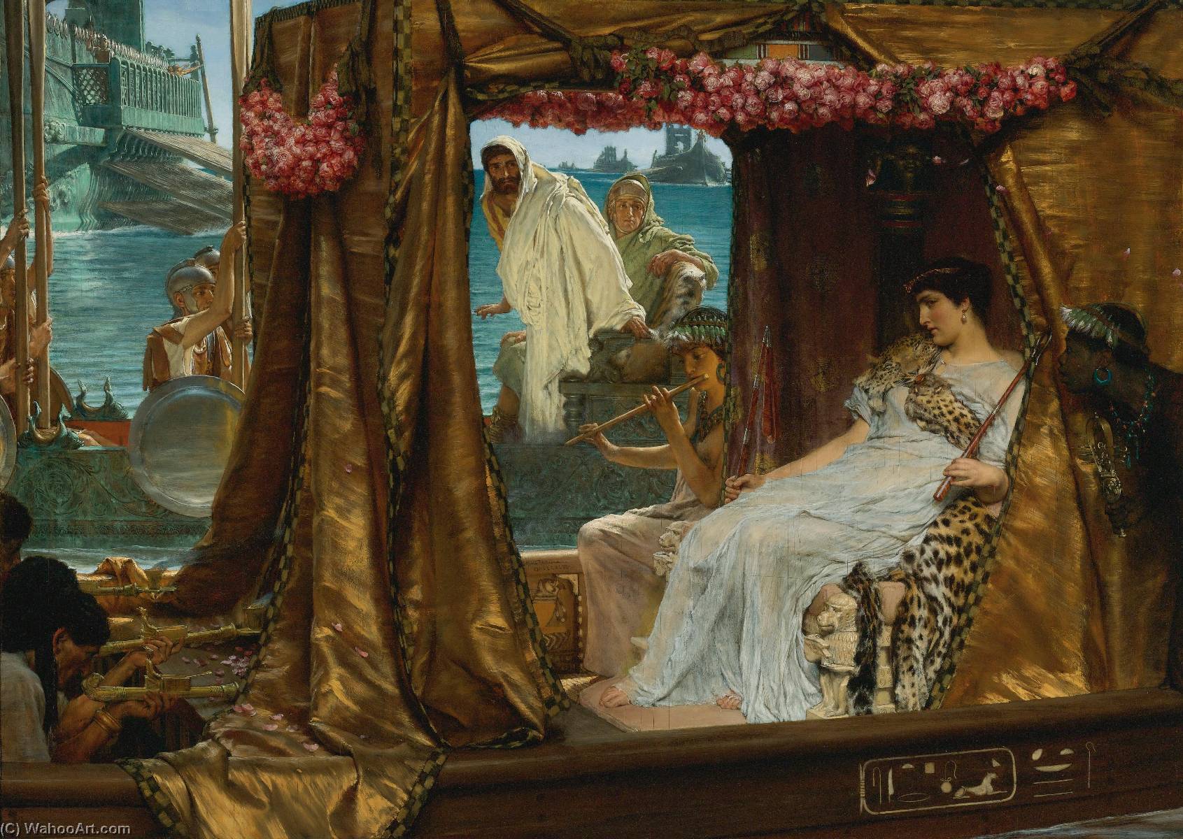 Wikioo.org - The Encyclopedia of Fine Arts - Painting, Artwork by Lawrence Alma-Tadema - The Meeting of Antony and Cleopatra 41 BC