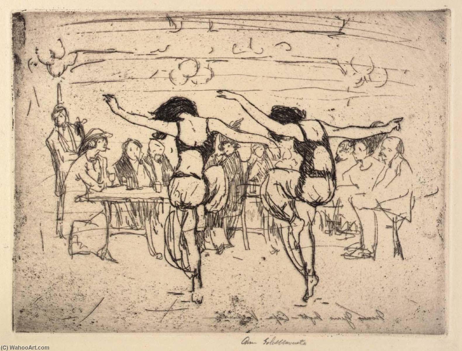 WikiOO.org - Encyclopedia of Fine Arts - Lukisan, Artwork Anne Goldthwaite - New Year's Night Cafe Versaille