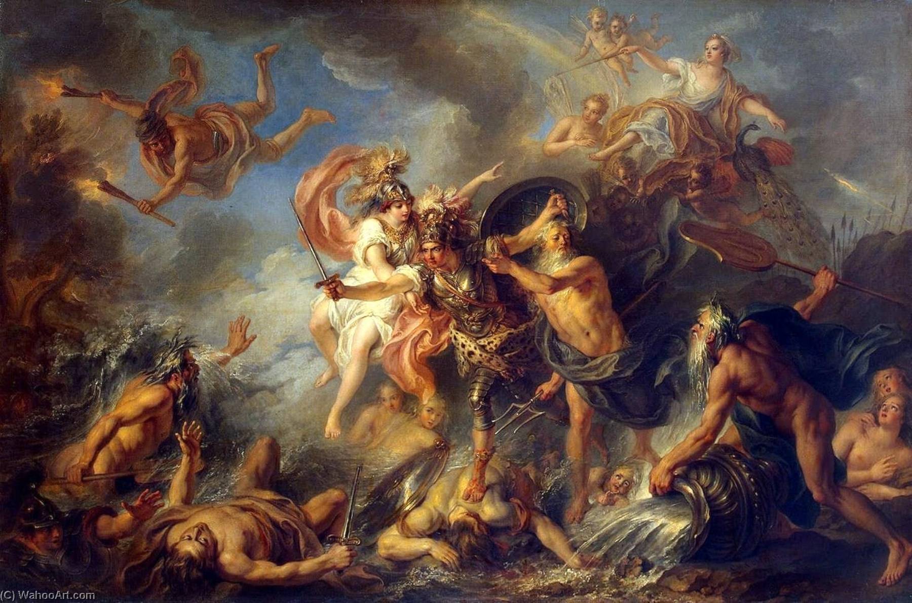 Wikioo.org - The Encyclopedia of Fine Arts - Painting, Artwork by Charles Antoine Coypel Iv - Fury of Achilles