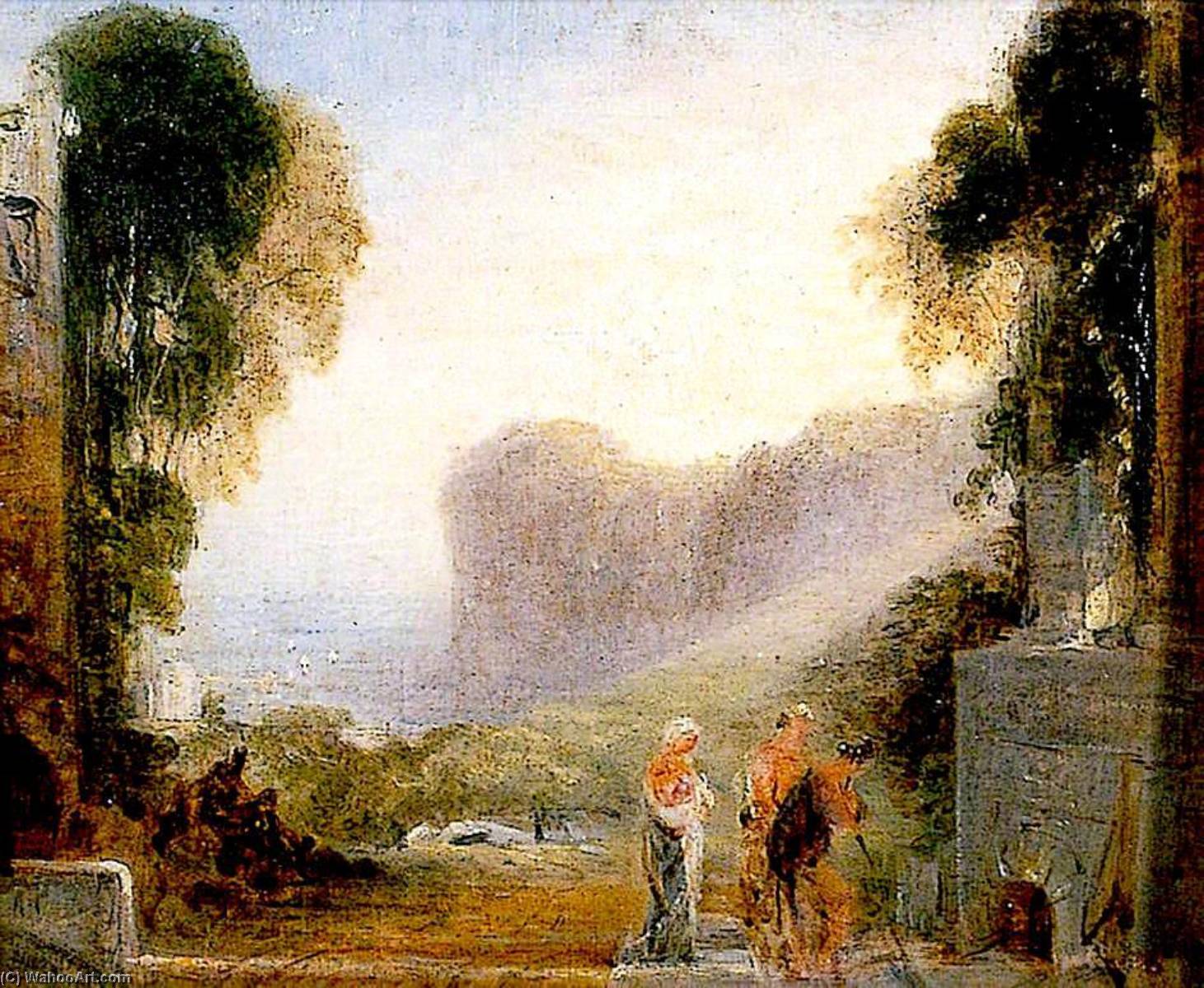 Wikioo.org - The Encyclopedia of Fine Arts - Painting, Artwork by Joseph Clover - Landscape with a Castle