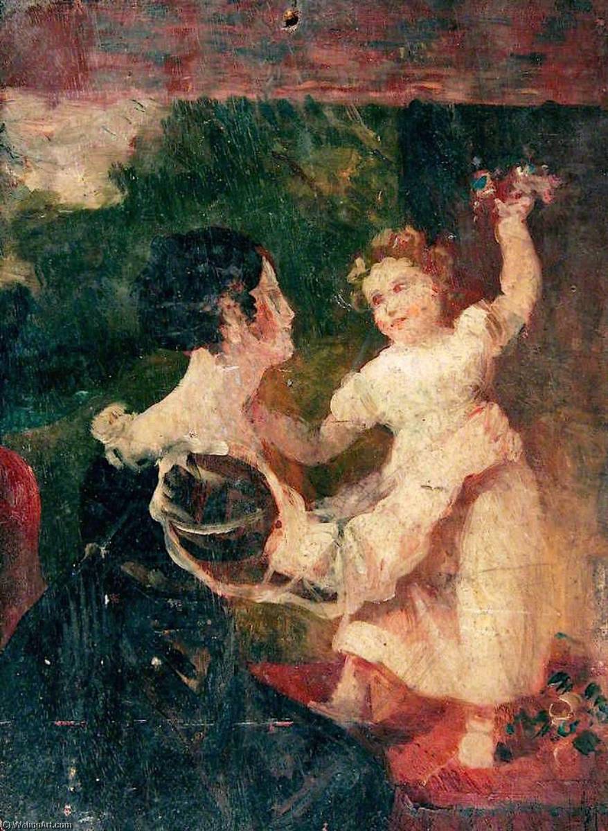 WikiOO.org – 美術百科全書 - 繪畫，作品 Joseph Clover - 母亲和儿童