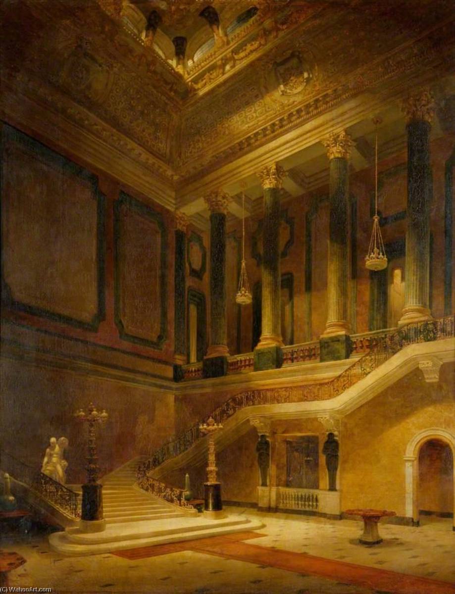Wikioo.org - The Encyclopedia of Fine Arts - Painting, Artwork by David Roberts - The Great Staircase, Stafford House