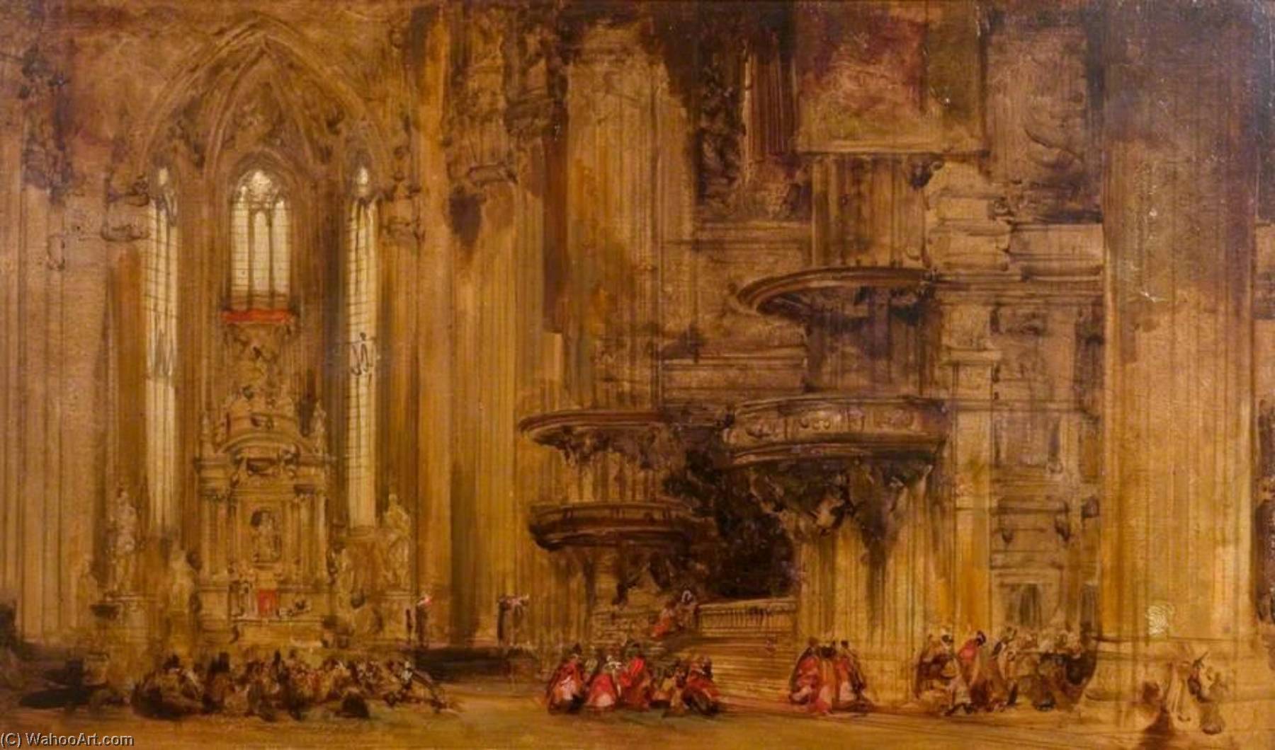 Wikioo.org - The Encyclopedia of Fine Arts - Painting, Artwork by David Roberts - Interior of Milan Cathedral