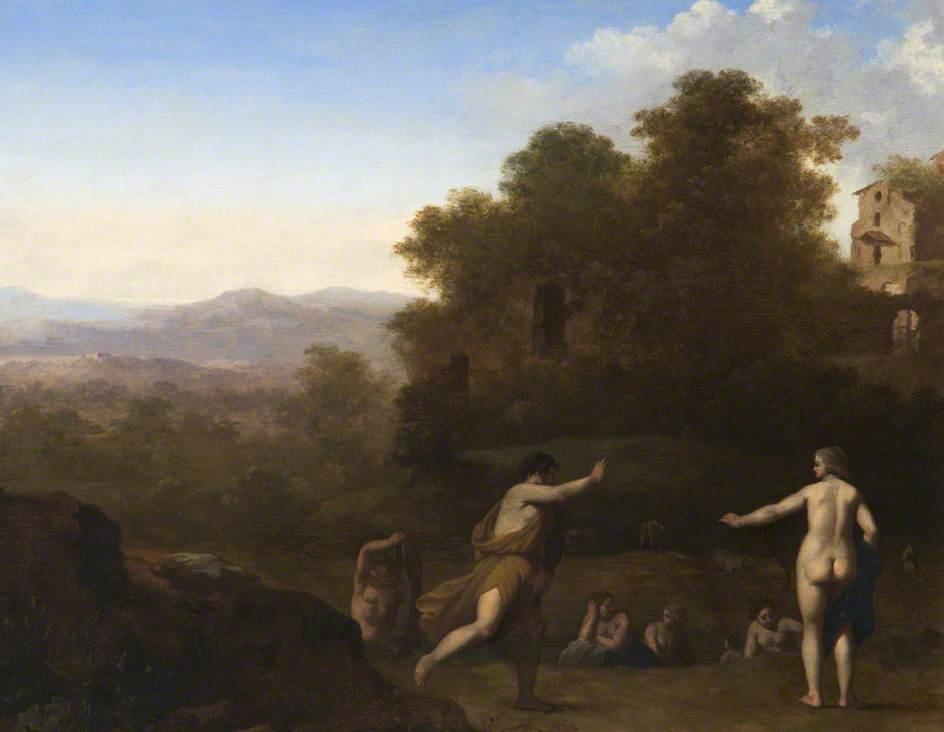 Wikioo.org - The Encyclopedia of Fine Arts - Painting, Artwork by Cornelius Van Poelenburgh - Landscape with Mythological Figures
