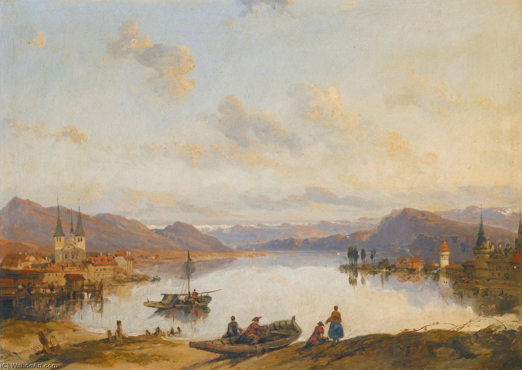 Wikioo.org - The Encyclopedia of Fine Arts - Painting, Artwork by David Roberts - View of Lucerne, Switzerland