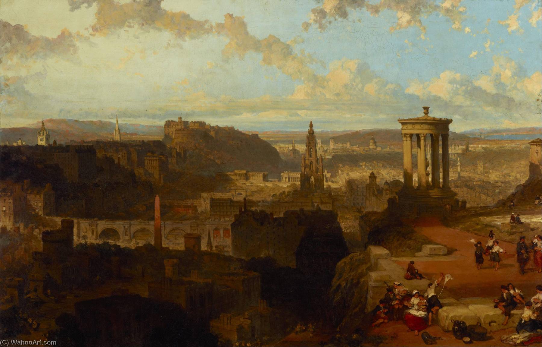 Wikioo.org - The Encyclopedia of Fine Arts - Painting, Artwork by David Roberts - Edinburgh from the Calton Hill