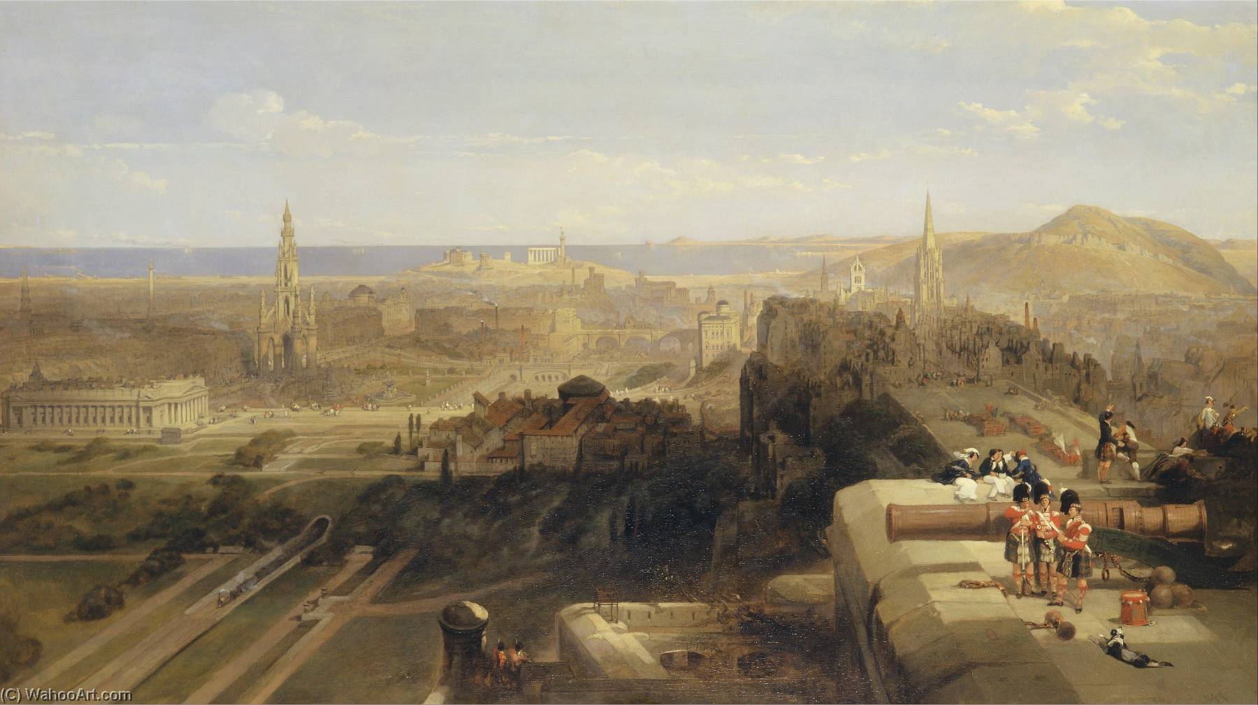 Wikioo.org - The Encyclopedia of Fine Arts - Painting, Artwork by David Roberts - Edinburgh from the Castle