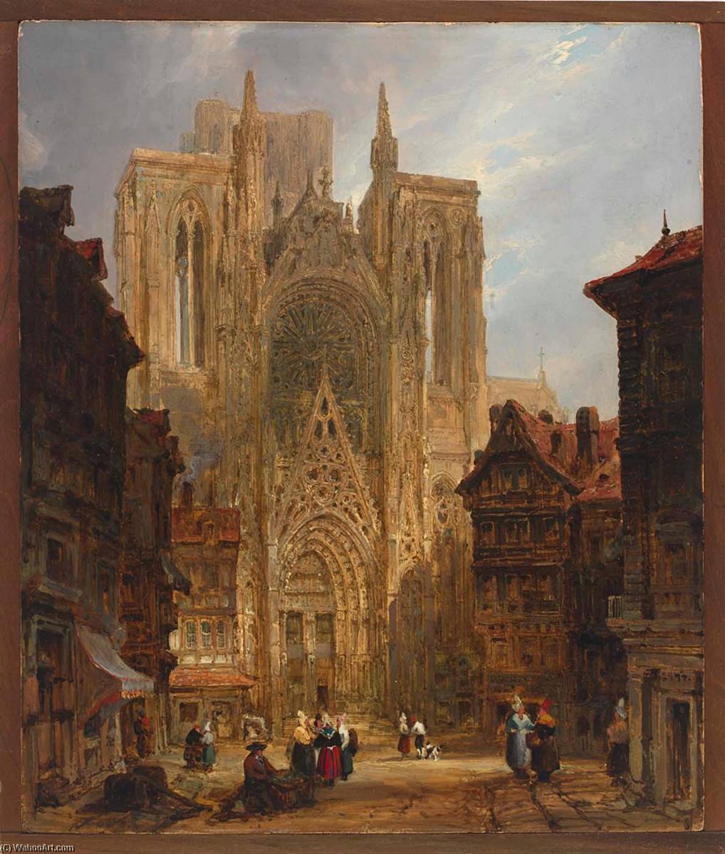 Wikioo.org - The Encyclopedia of Fine Arts - Painting, Artwork by David Roberts - Rouen Cathedral