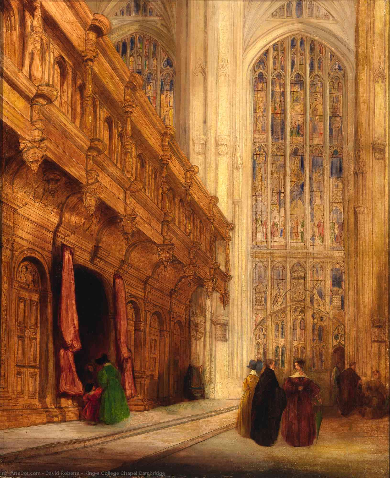 Wikioo.org - The Encyclopedia of Fine Arts - Painting, Artwork by David Roberts - King's College Chapel Cambridge