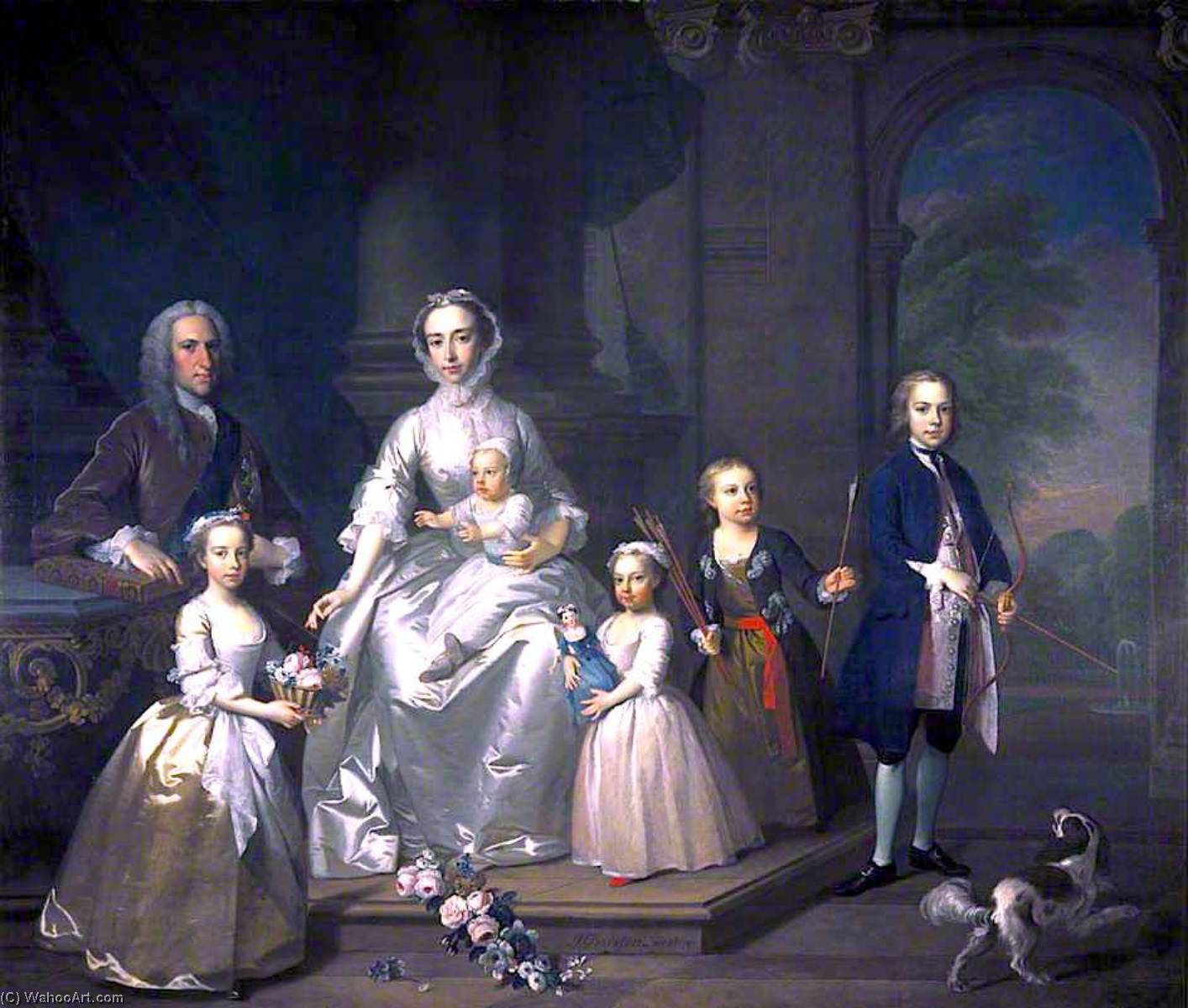 Wikioo.org - The Encyclopedia of Fine Arts - Painting, Artwork by Jeremiah Davison - James Douglas, 14th Earl of Morton, and his Family
