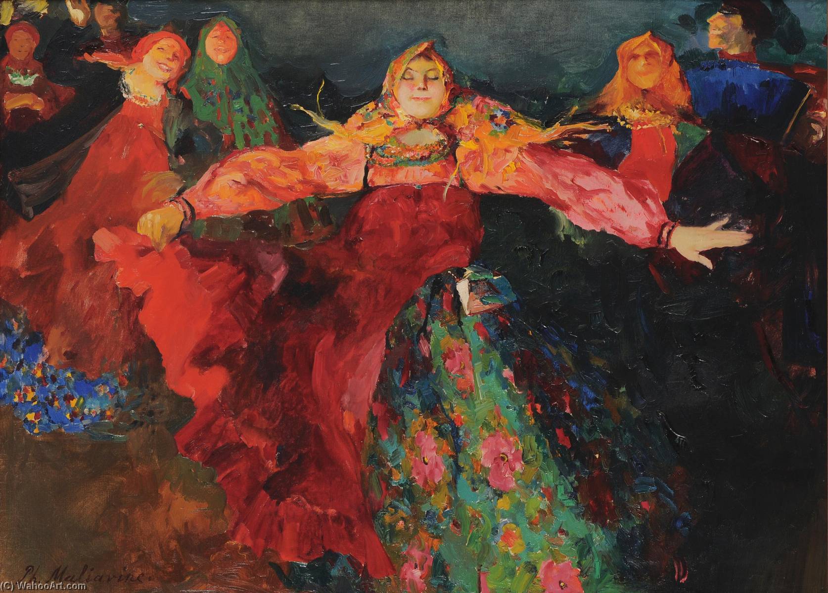 Wikioo.org - The Encyclopedia of Fine Arts - Painting, Artwork by Philip Maliavin - The Dance