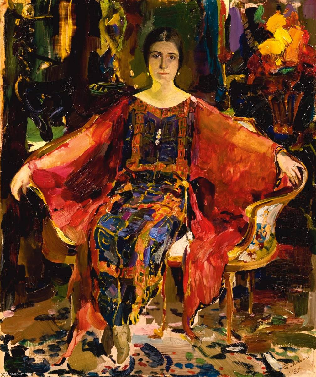 Wikioo.org - The Encyclopedia of Fine Arts - Painting, Artwork by Philip Maliavin - Portrait of the Ballerina Alexandra Balashova