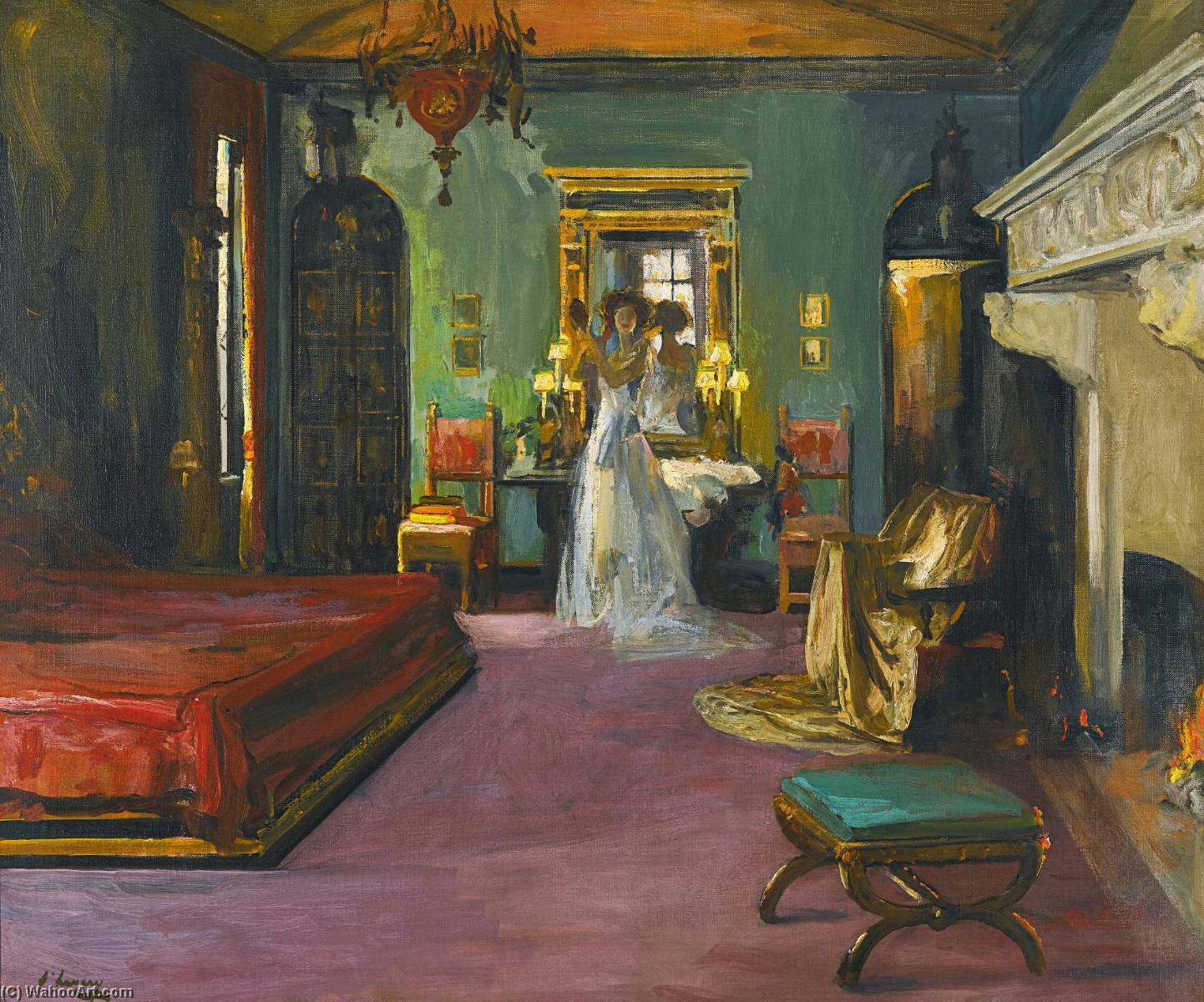 Wikioo.org - The Encyclopedia of Fine Arts - Painting, Artwork by John Lavery - Mrs Rosen's Bedroom