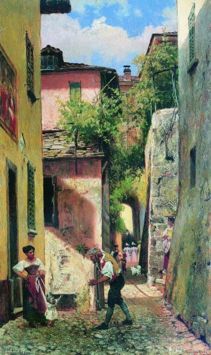 Wikioo.org - The Encyclopedia of Fine Arts - Painting, Artwork by Fedor Bronnikov - Italian Street Scene