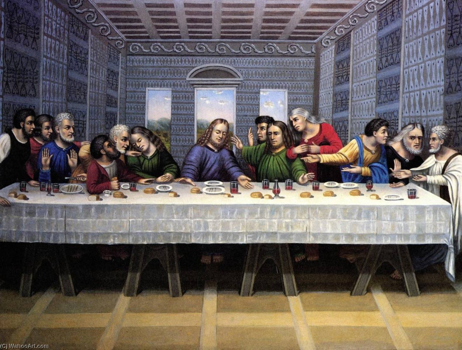 Wikioo.org - The Encyclopedia of Fine Arts - Painting, Artwork by Erastus Salisbury Field - The Last Supper