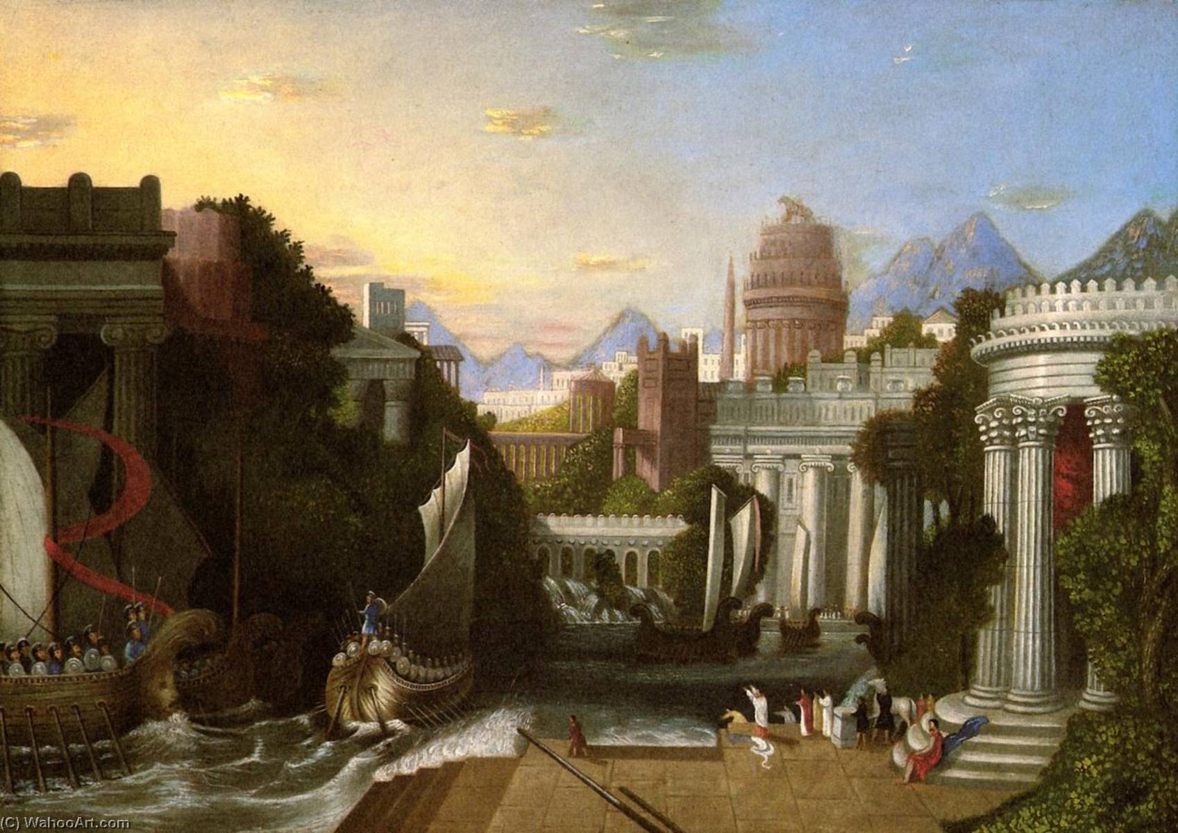 Wikioo.org – L'Enciclopedia delle Belle Arti - Pittura, Opere di Erastus Salisbury Field - l'imbarco di  Ulisse