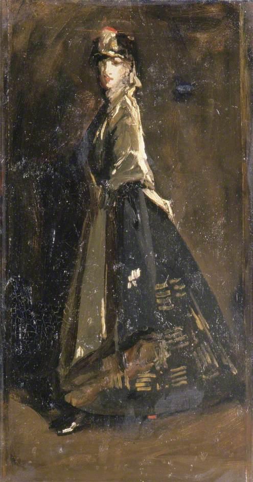 Wikioo.org - The Encyclopedia of Fine Arts - Painting, Artwork by John Lavery - Hazel in Black and Gold (sketch)
