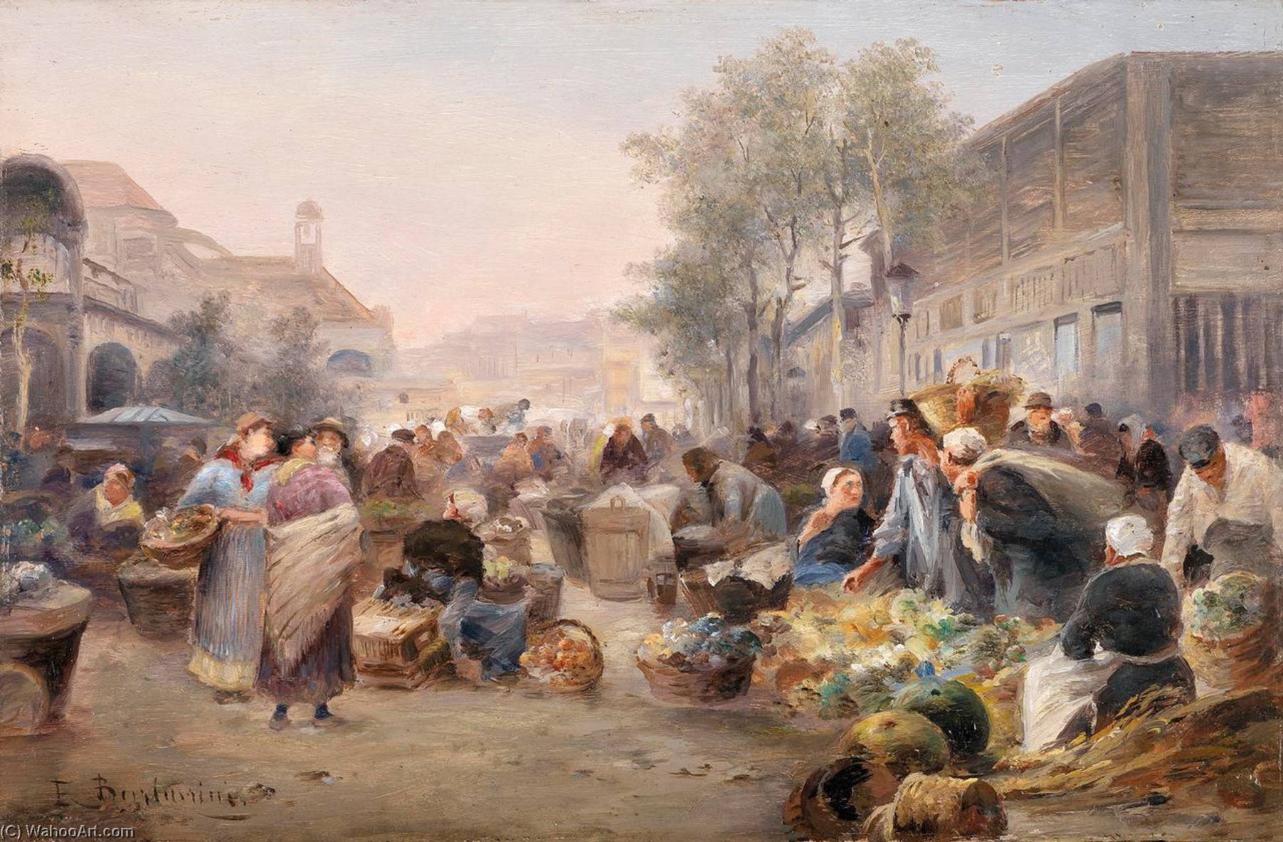 Wikioo.org - The Encyclopedia of Fine Arts - Painting, Artwork by Emil Barbarini - Market Day