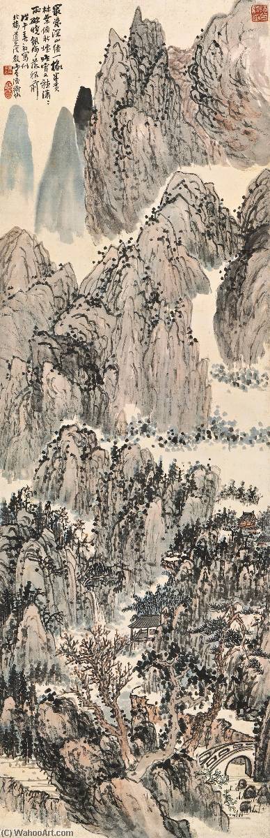 WikiOO.org - Encyclopedia of Fine Arts - Lukisan, Artwork Chen Hengke - AUTUMN MOUNTAINS AFTER RAIN