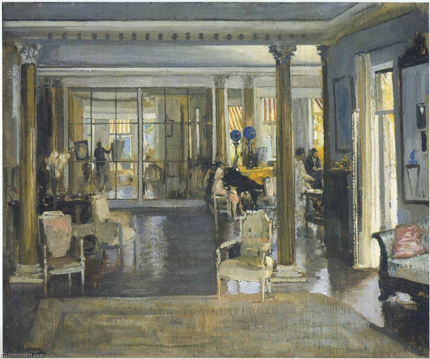 Wikioo.org - The Encyclopedia of Fine Arts - Painting, Artwork by John Lavery - The Drawing Room, Falconwood