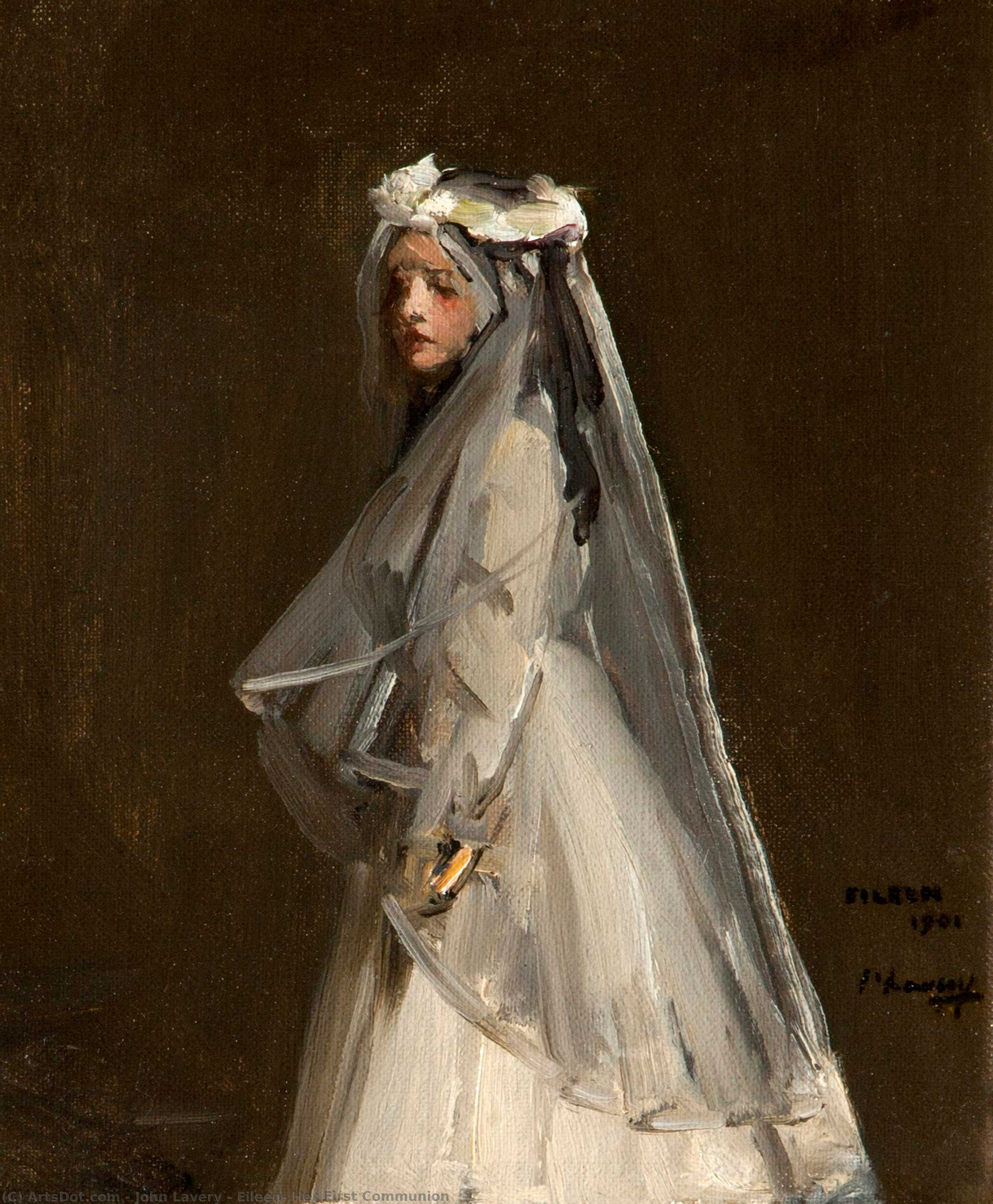 Wikioo.org - The Encyclopedia of Fine Arts - Painting, Artwork by John Lavery - Eileen, Her First Communion
