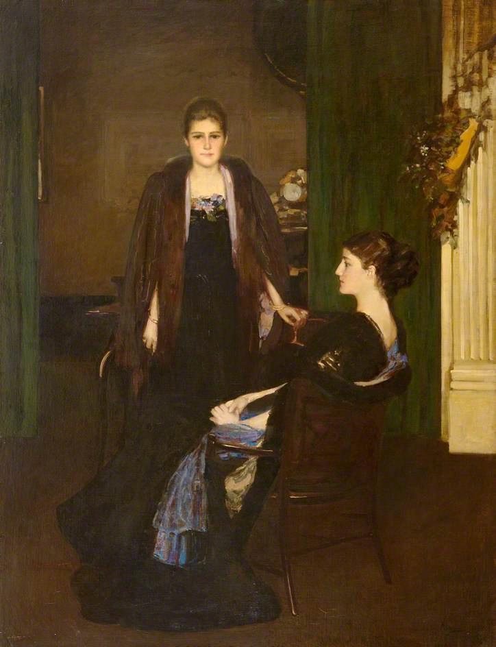 Wikioo.org - The Encyclopedia of Fine Arts - Painting, Artwork by John Lavery - Miss Esther Joanna Marie McLaren and Mrs Katherine Oliver, née McLaren