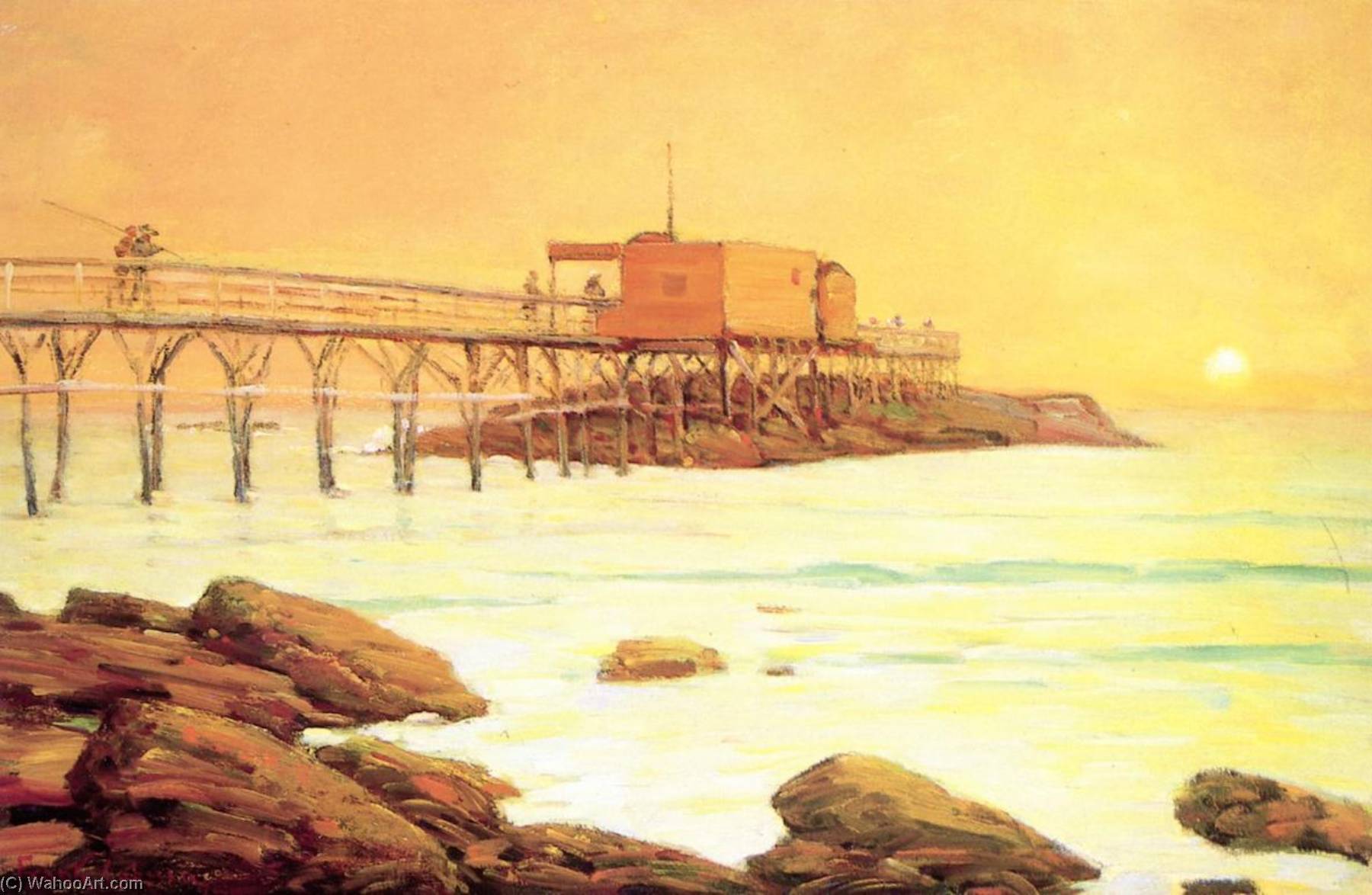 Wikioo.org - The Encyclopedia of Fine Arts - Painting, Artwork by Frank Coburn - Laguna Beach Pier