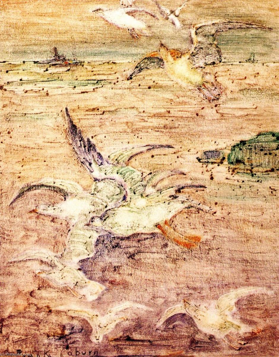 Wikioo.org – La Enciclopedia de las Bellas Artes - Pintura, Obras de arte de Frank Coburn - vuelo de el  gaviotas