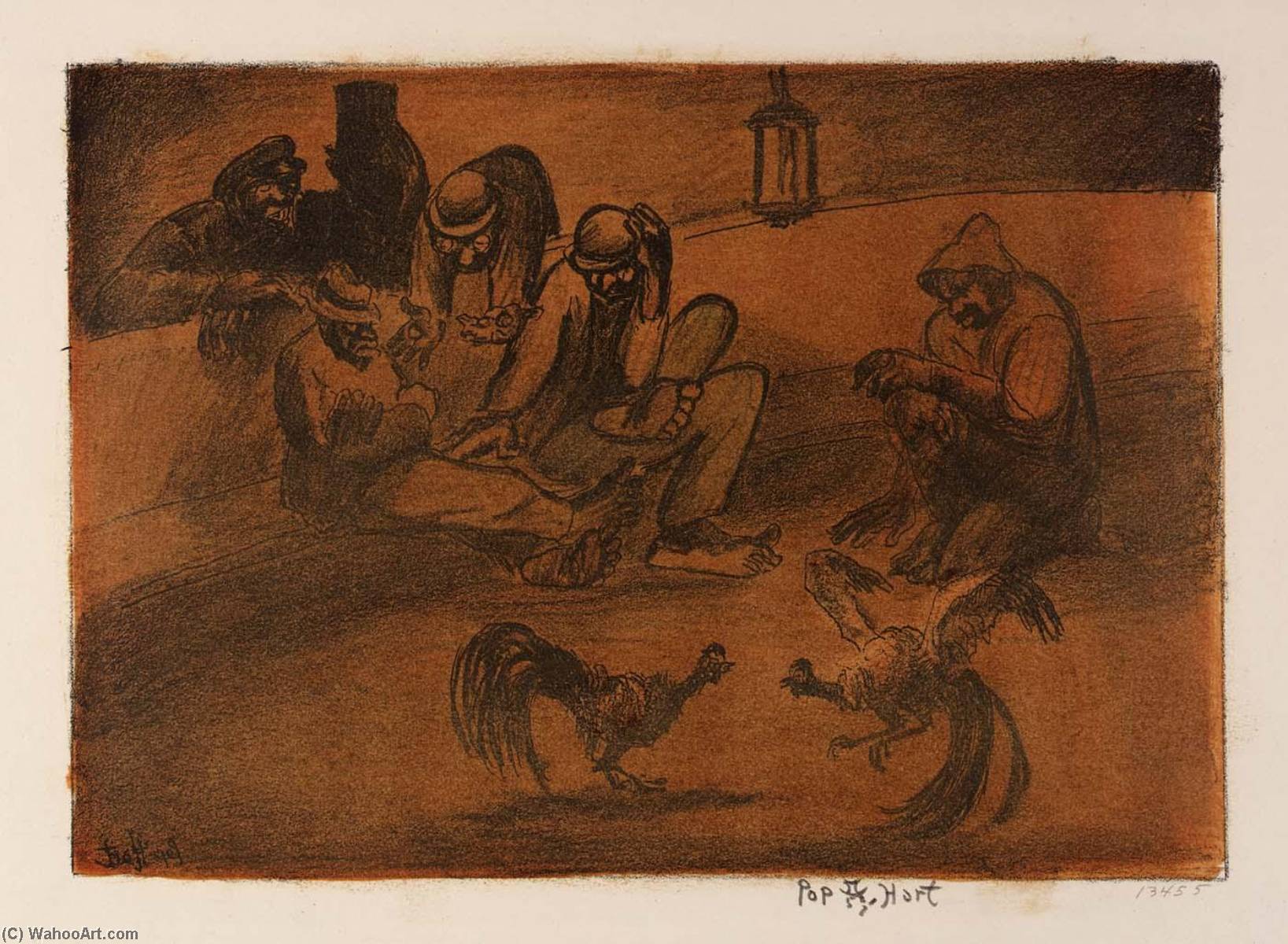 WikiOO.org - Encyclopedia of Fine Arts - Lukisan, Artwork George Overbury Pop Hart - The Gamblers